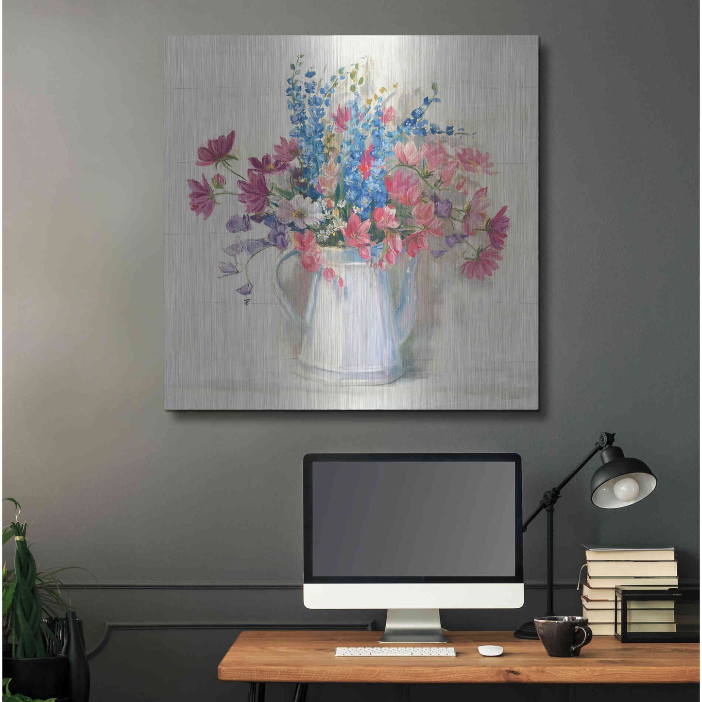 Luxe Metal Art 'Ironstone Bouquet I Bright' by Carol Rowan, Metal Wall Art,36x36