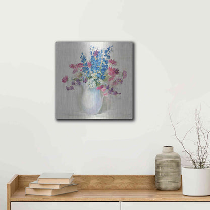 Luxe Metal Art 'Ironstone Bouquet II Bright' by Carol Rowan, Metal Wall Art,12x12