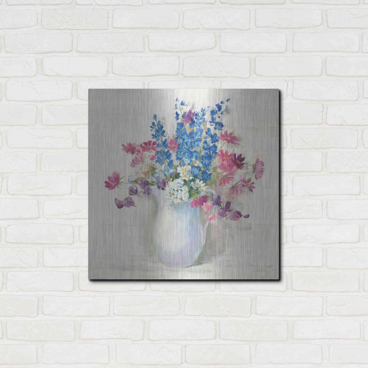 Luxe Metal Art 'Ironstone Bouquet II Bright' by Carol Rowan, Metal Wall Art,24x24