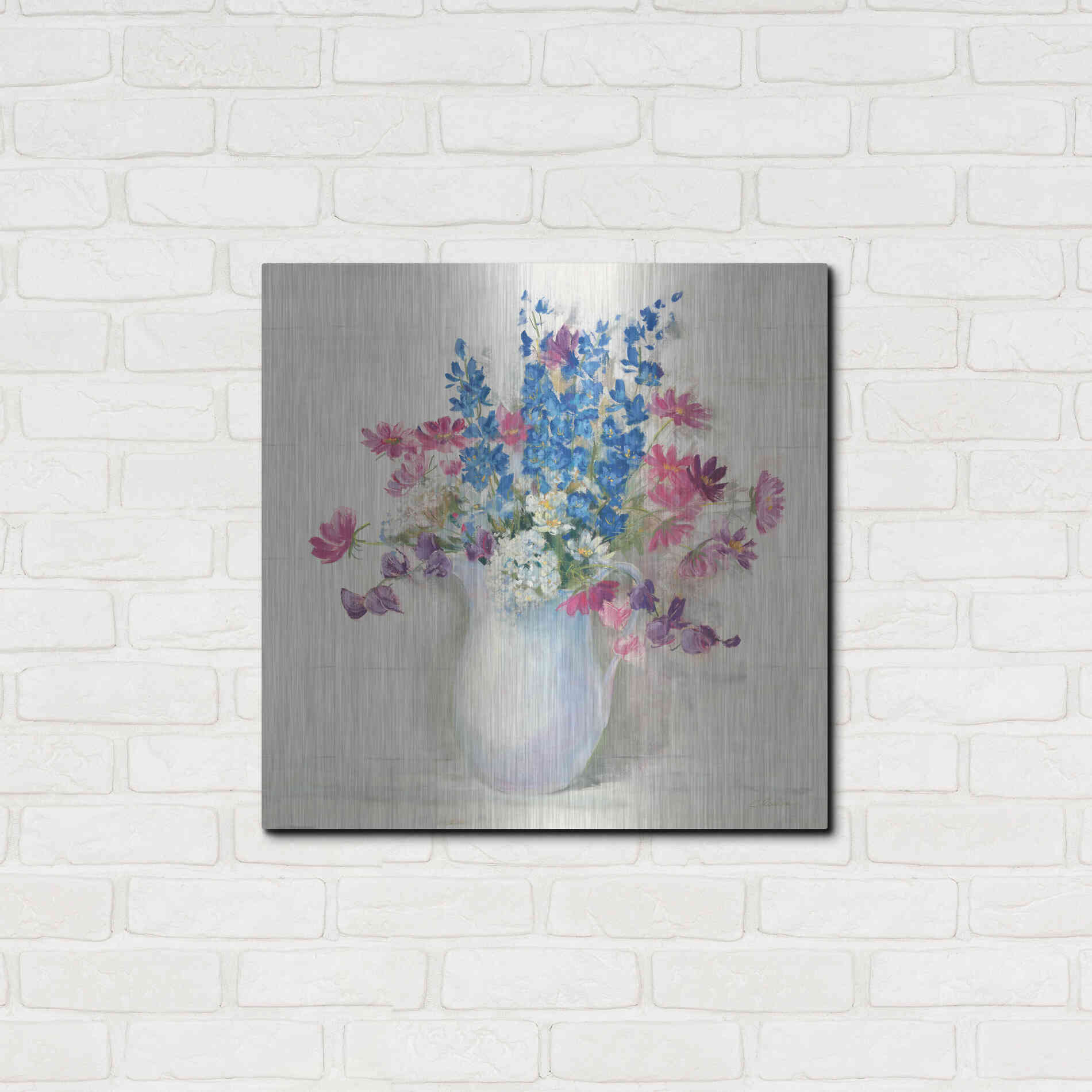 Luxe Metal Art 'Ironstone Bouquet II Bright' by Carol Rowan, Metal Wall Art,24x24