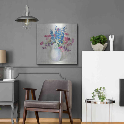 Luxe Metal Art 'Ironstone Bouquet II Bright' by Carol Rowan, Metal Wall Art,24x24