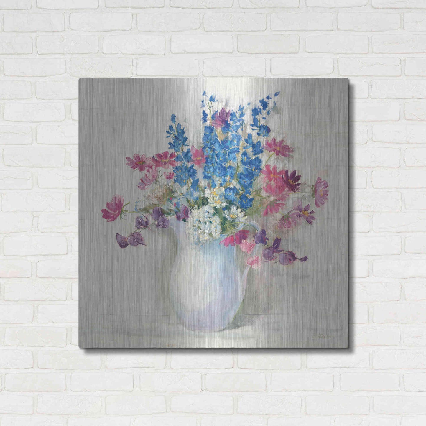 Luxe Metal Art 'Ironstone Bouquet II Bright' by Carol Rowan, Metal Wall Art,36x36