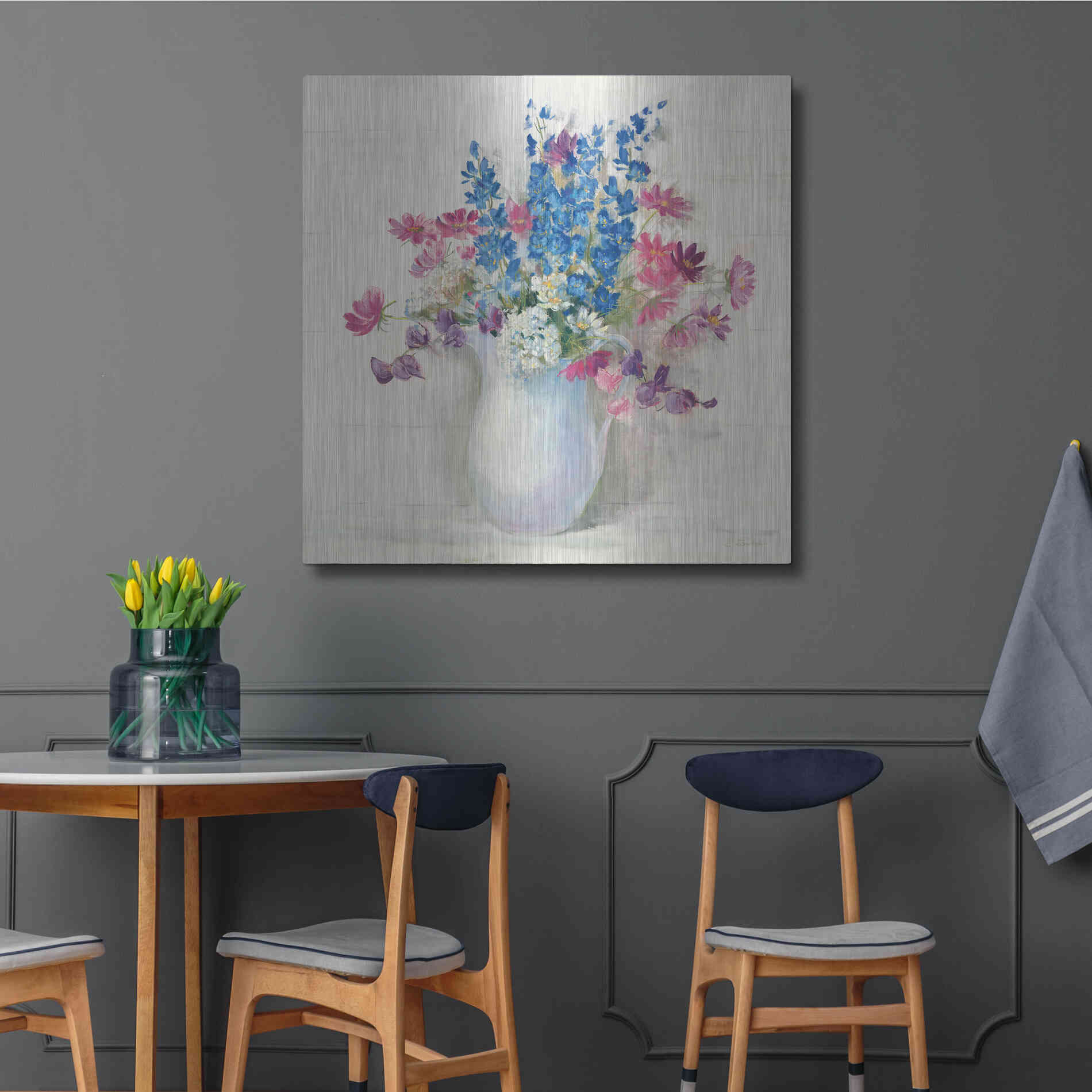 Luxe Metal Art 'Ironstone Bouquet II Bright' by Carol Rowan, Metal Wall Art,36x36