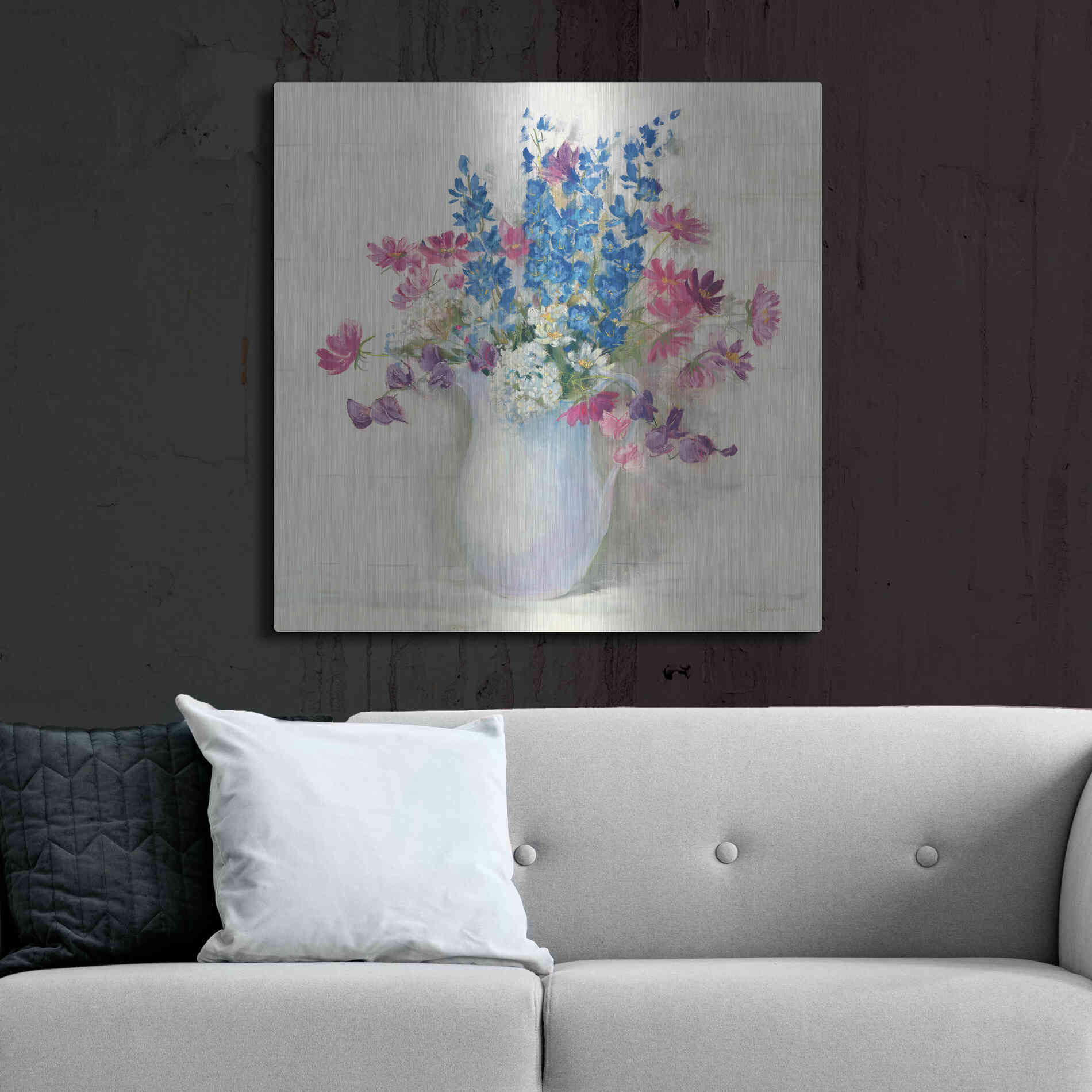 Luxe Metal Art 'Ironstone Bouquet II Bright' by Carol Rowan, Metal Wall Art,36x36