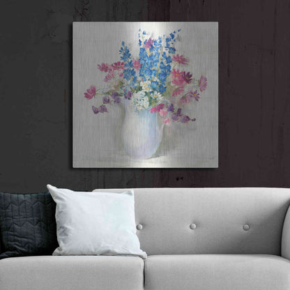 Luxe Metal Art 'Ironstone Bouquet II Bright' by Carol Rowan, Metal Wall Art,36x36