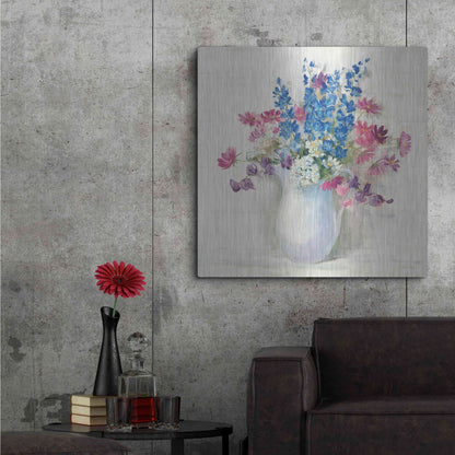 Luxe Metal Art 'Ironstone Bouquet II Bright' by Carol Rowan, Metal Wall Art,36x36