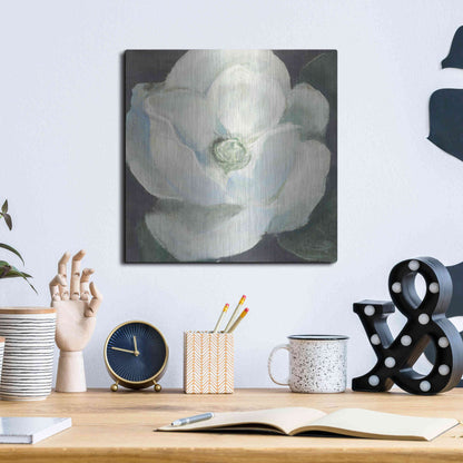 Luxe Metal Art 'Magnolia II Sage' by Carol Rowan, Metal Wall Art,12x12