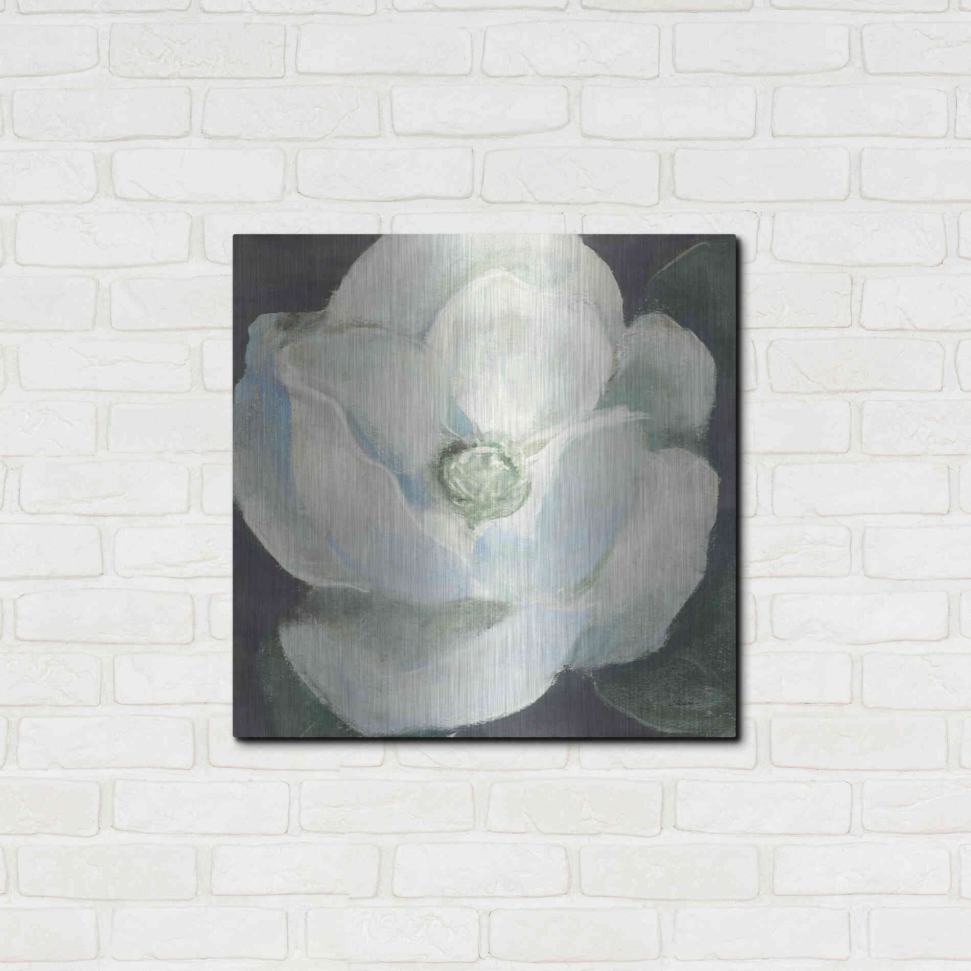 Luxe Metal Art 'Magnolia II Sage' by Carol Rowan, Metal Wall Art,24x24