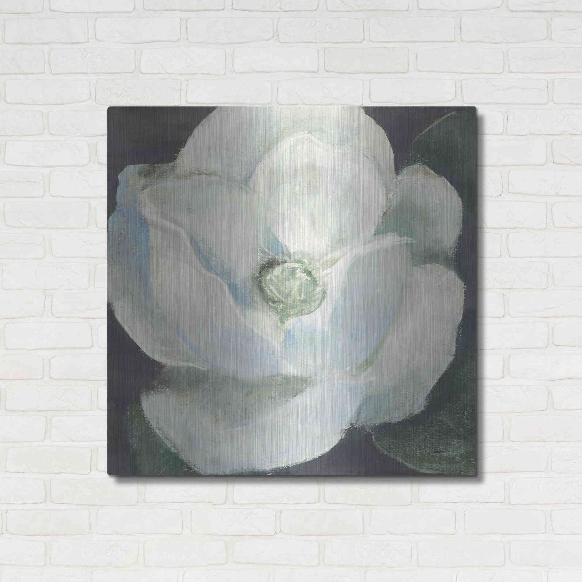 Luxe Metal Art 'Magnolia II Sage' by Carol Rowan, Metal Wall Art,36x36