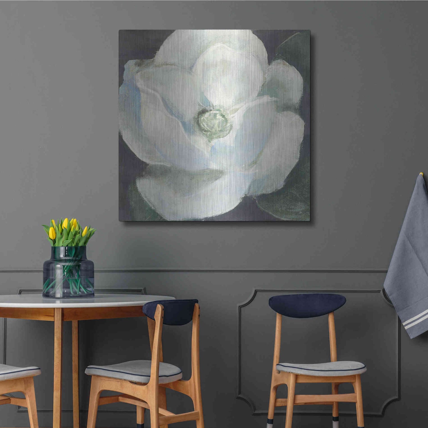 Luxe Metal Art 'Magnolia II Sage' by Carol Rowan, Metal Wall Art,36x36