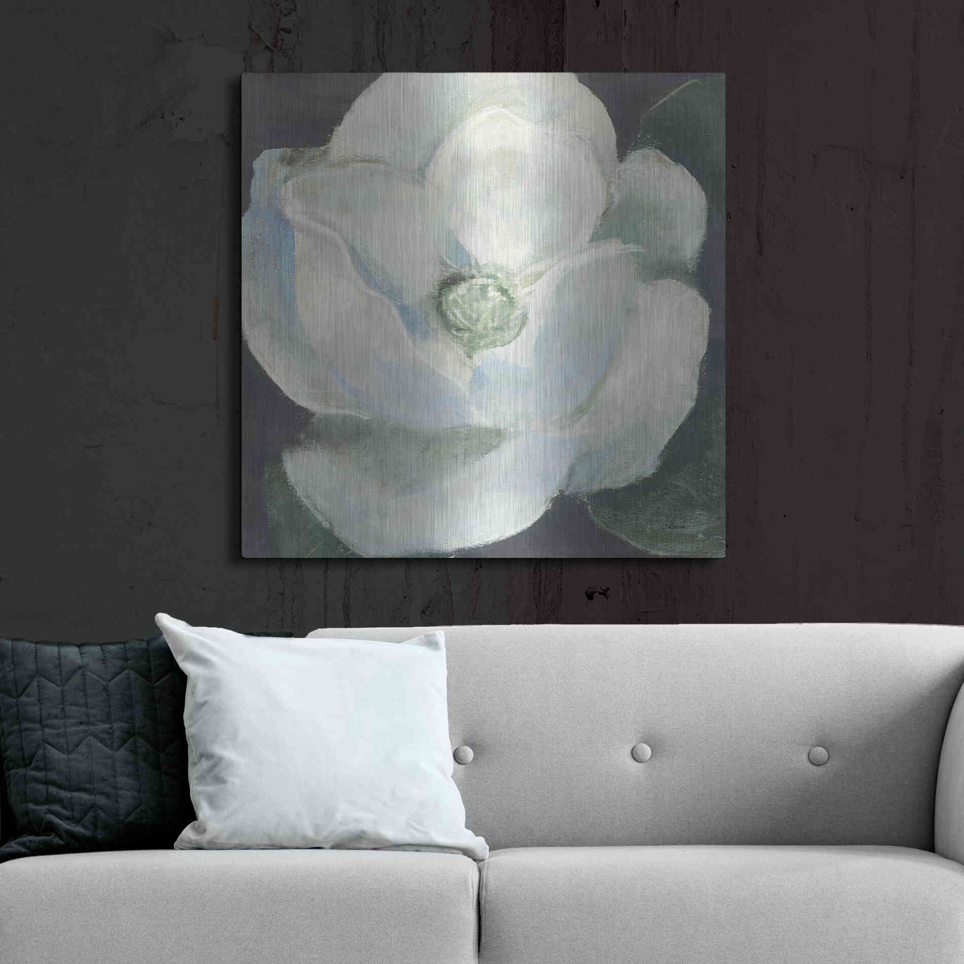 Luxe Metal Art 'Magnolia II Sage' by Carol Rowan, Metal Wall Art,36x36