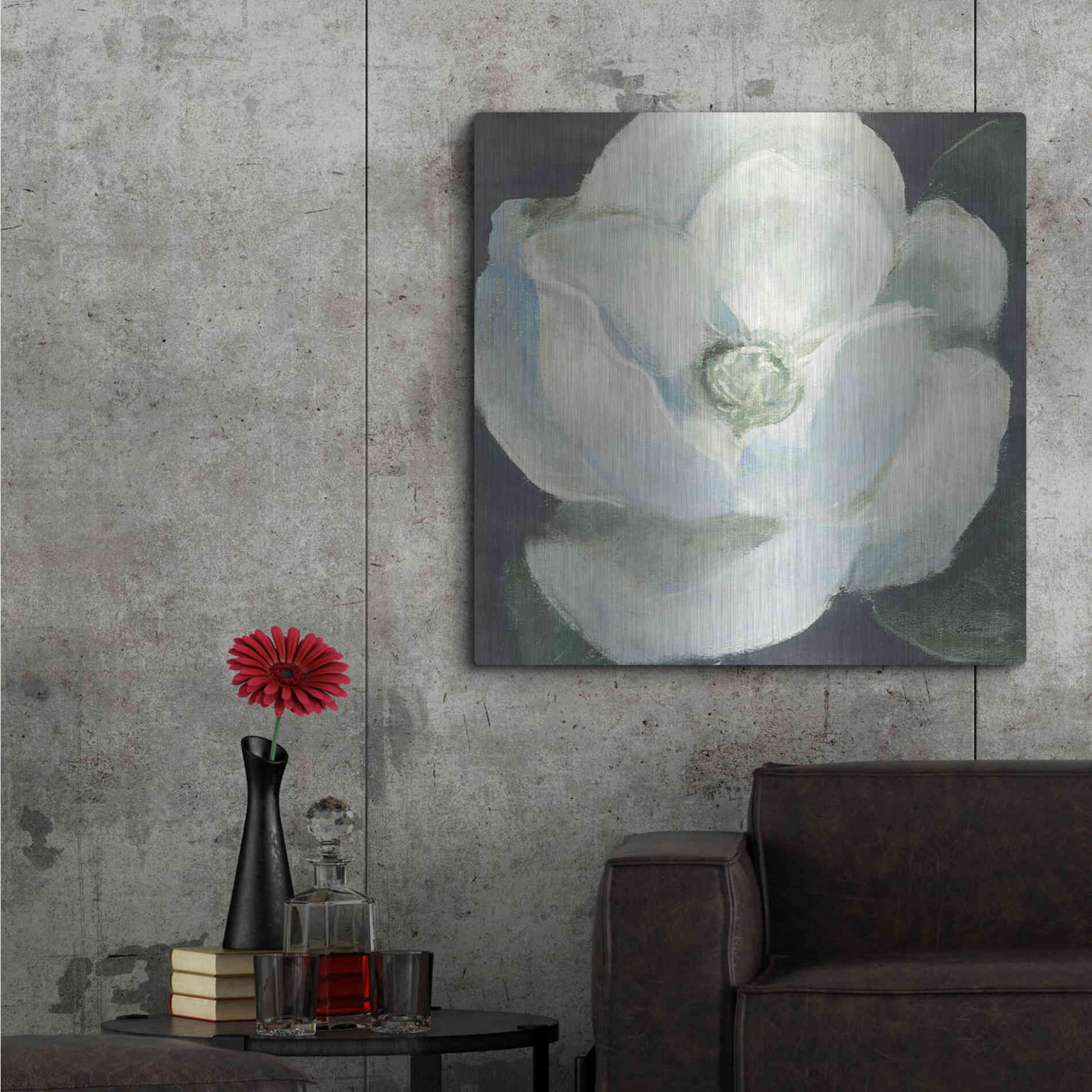 Luxe Metal Art 'Magnolia II Sage' by Carol Rowan, Metal Wall Art,36x36