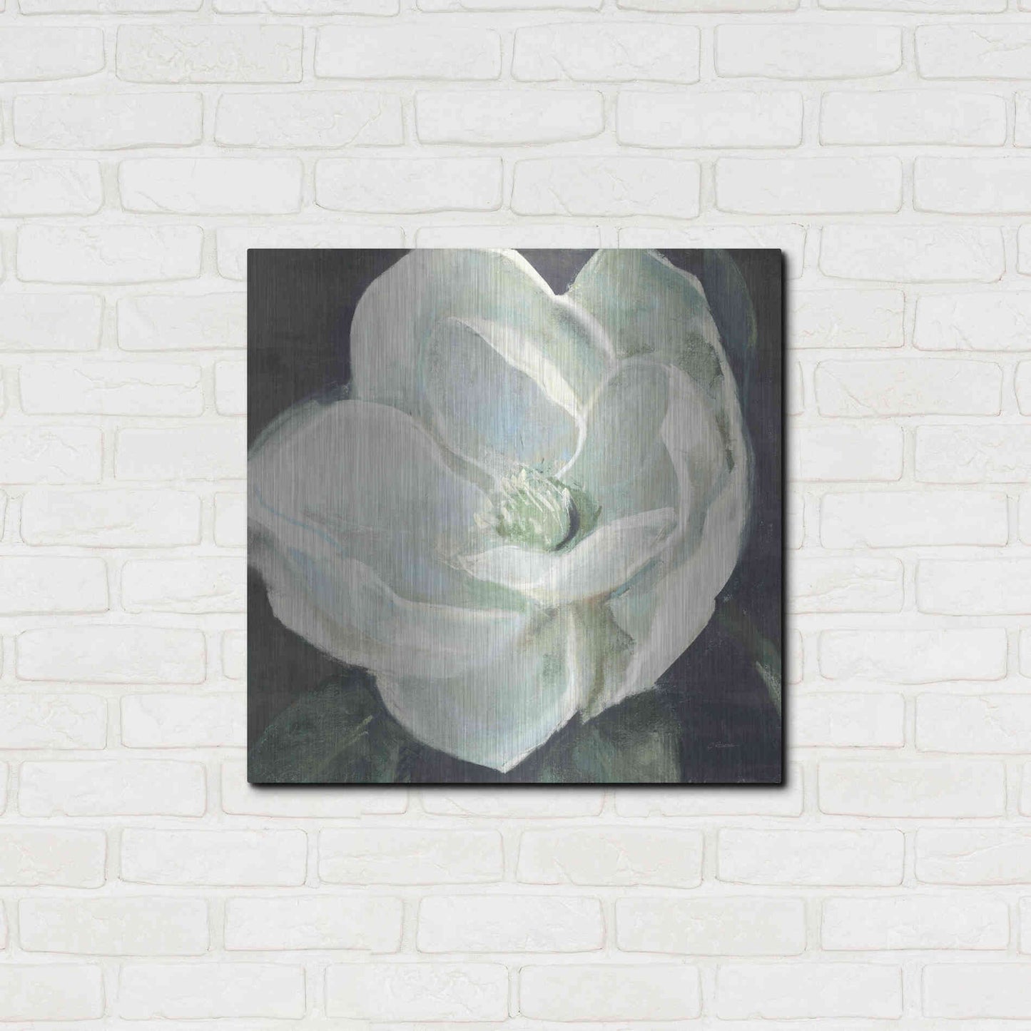 Luxe Metal Art 'Magnolia III Sage' by Carol Rowan, Metal Wall Art,24x24