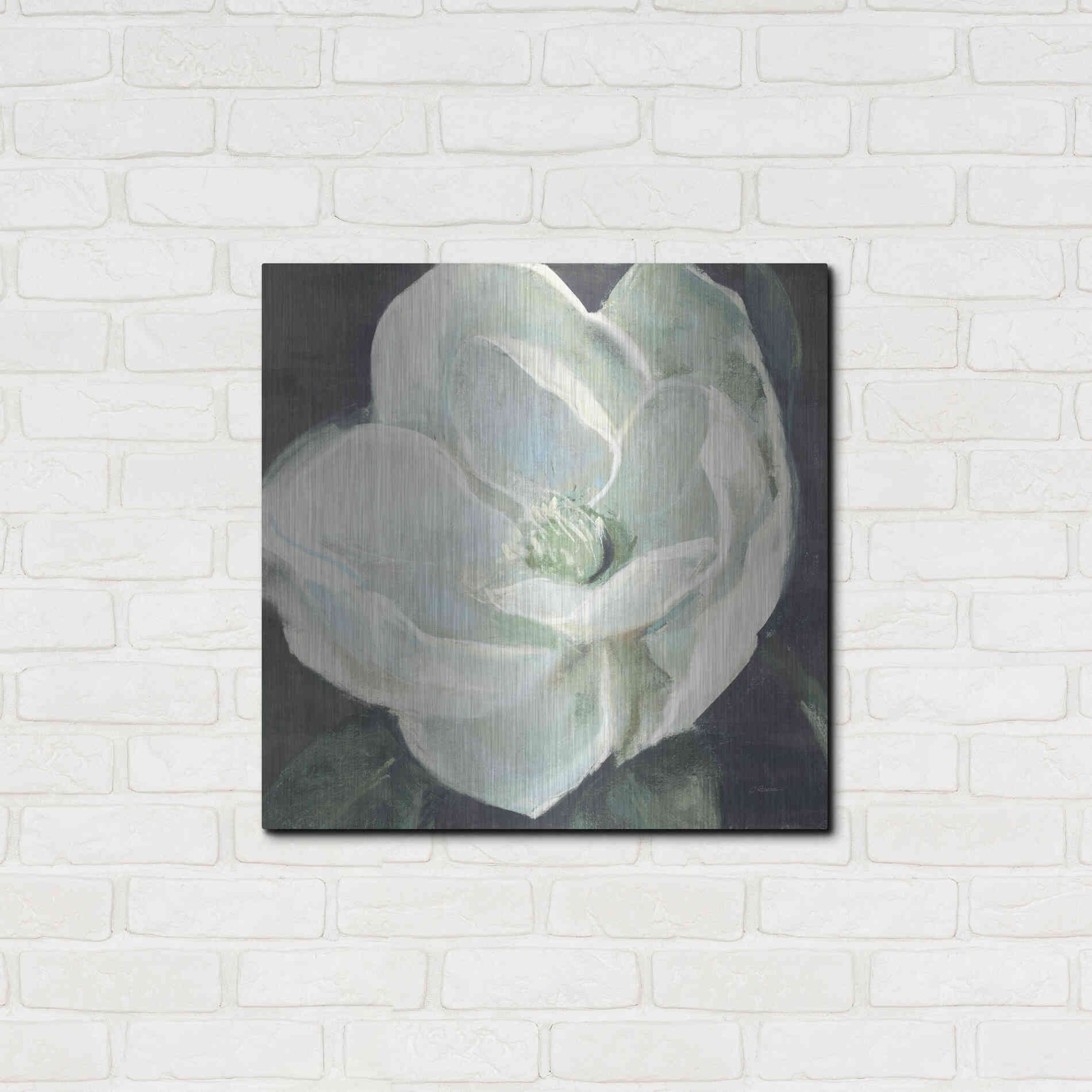 Luxe Metal Art 'Magnolia III Sage' by Carol Rowan, Metal Wall Art,24x24