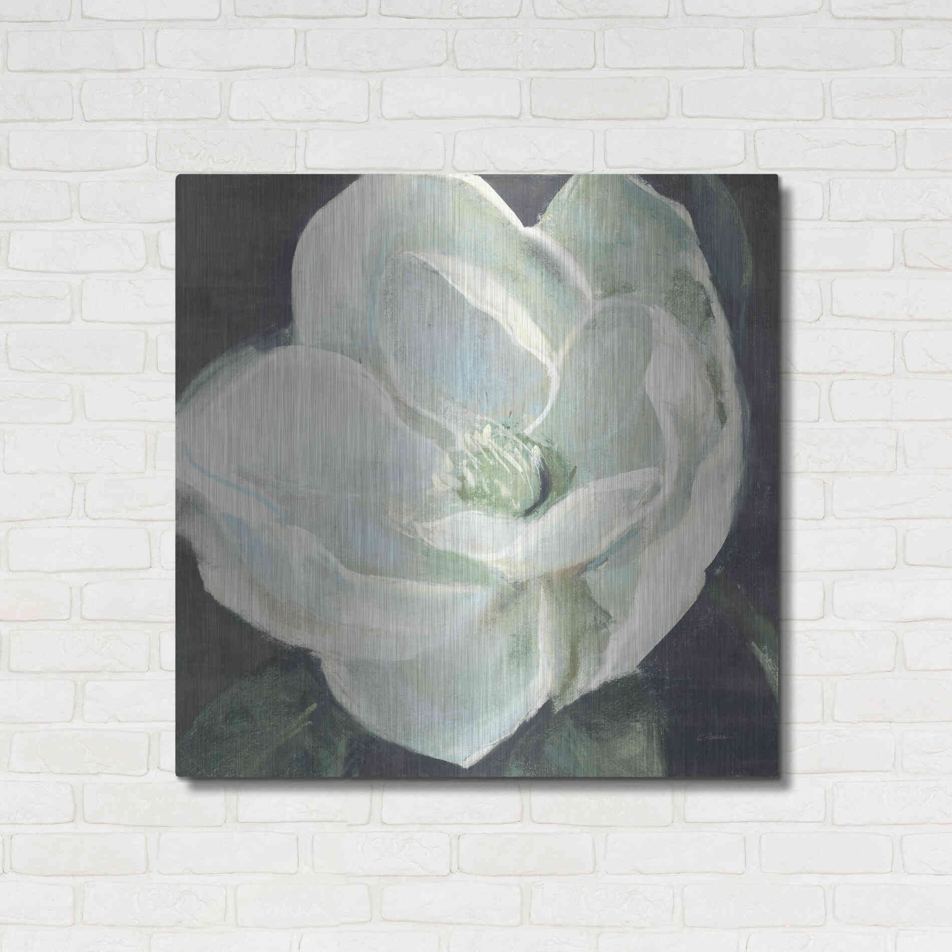 Luxe Metal Art 'Magnolia III Sage' by Carol Rowan, Metal Wall Art,36x36