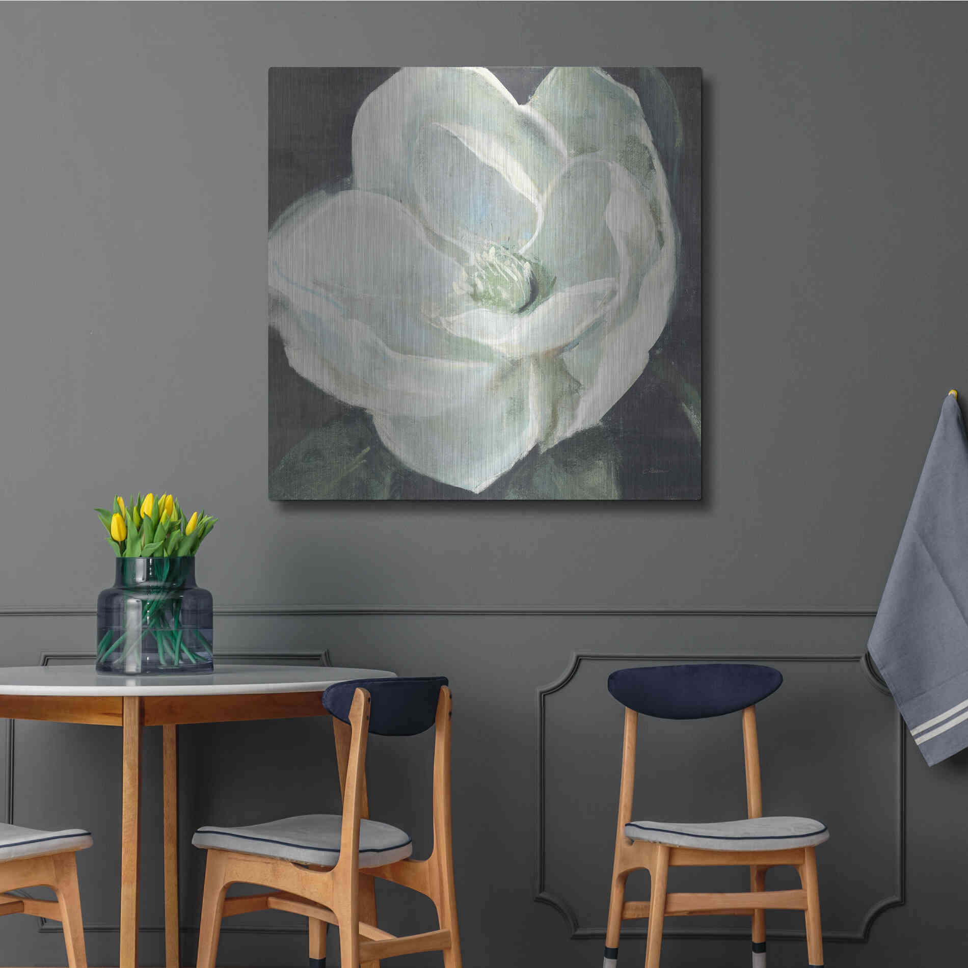Luxe Metal Art 'Magnolia III Sage' by Carol Rowan, Metal Wall Art,36x36