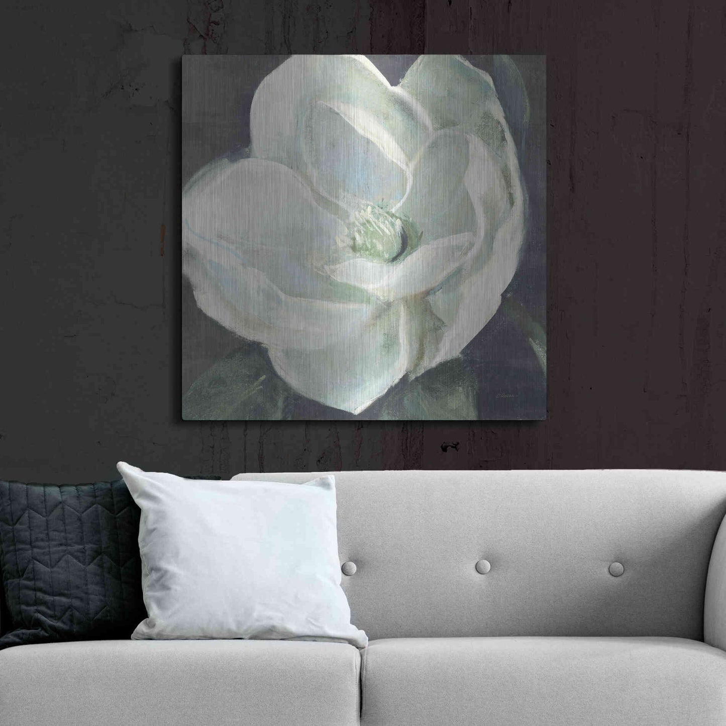Luxe Metal Art 'Magnolia III Sage' by Carol Rowan, Metal Wall Art,36x36