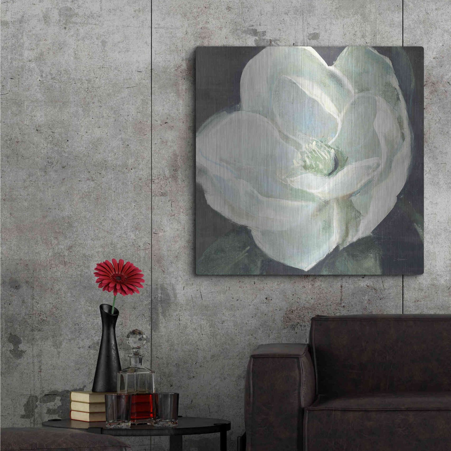 Luxe Metal Art 'Magnolia III Sage' by Carol Rowan, Metal Wall Art,36x36