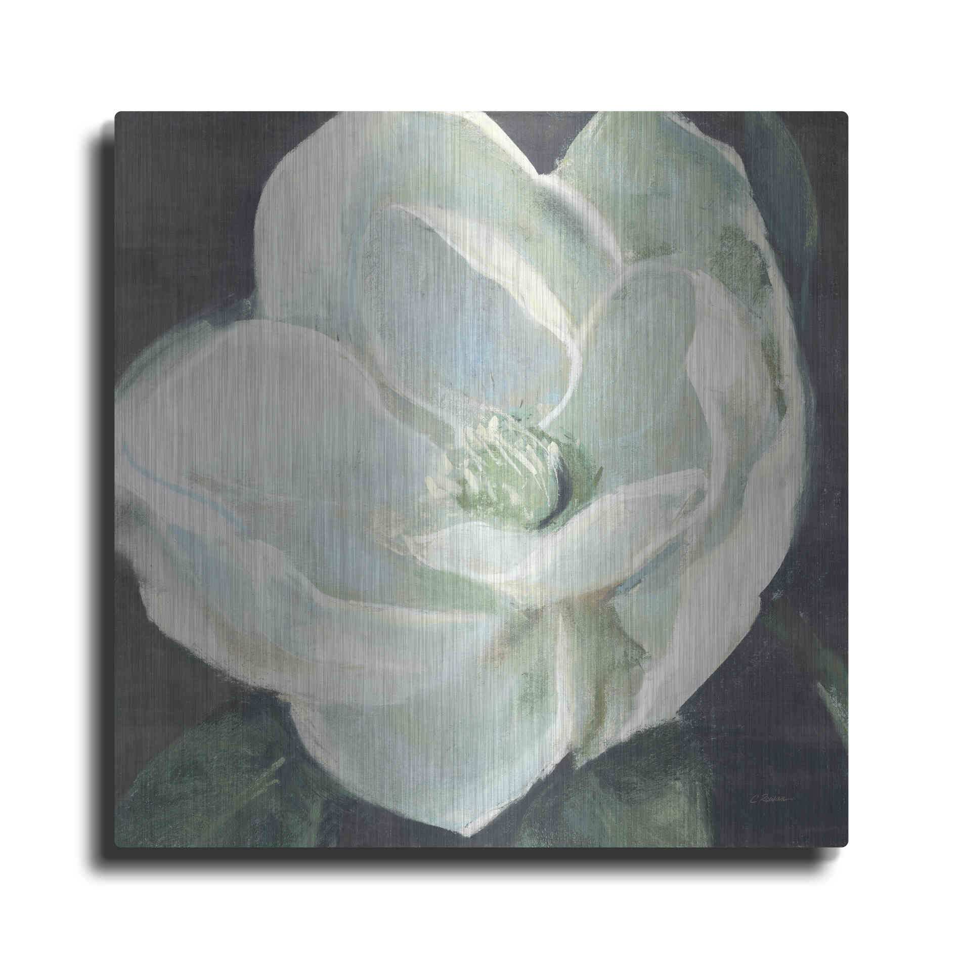 Luxe Metal Art 'Magnolia III Sage' by Carol Rowan, Metal Wall Art