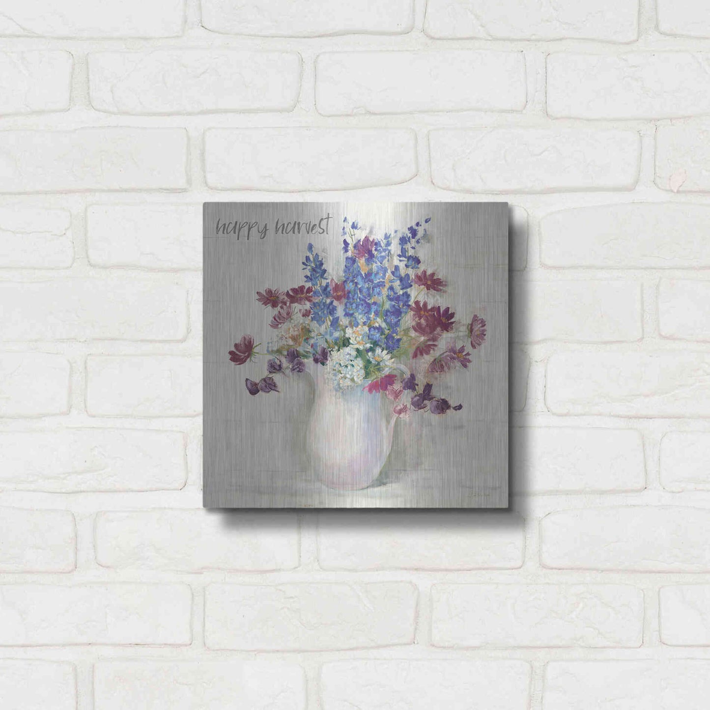 Luxe Metal Art 'Harvest Ironstone Bouquet II' by Carol Rowan, Metal Wall Art,12x12