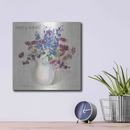 Luxe Metal Art 'Harvest Ironstone Bouquet II' by Carol Rowan, Metal Wall Art,12x12