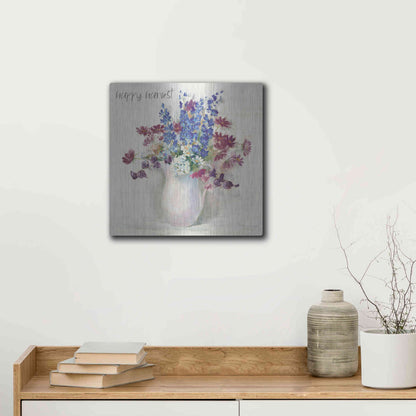 Luxe Metal Art 'Harvest Ironstone Bouquet II' by Carol Rowan, Metal Wall Art,12x12