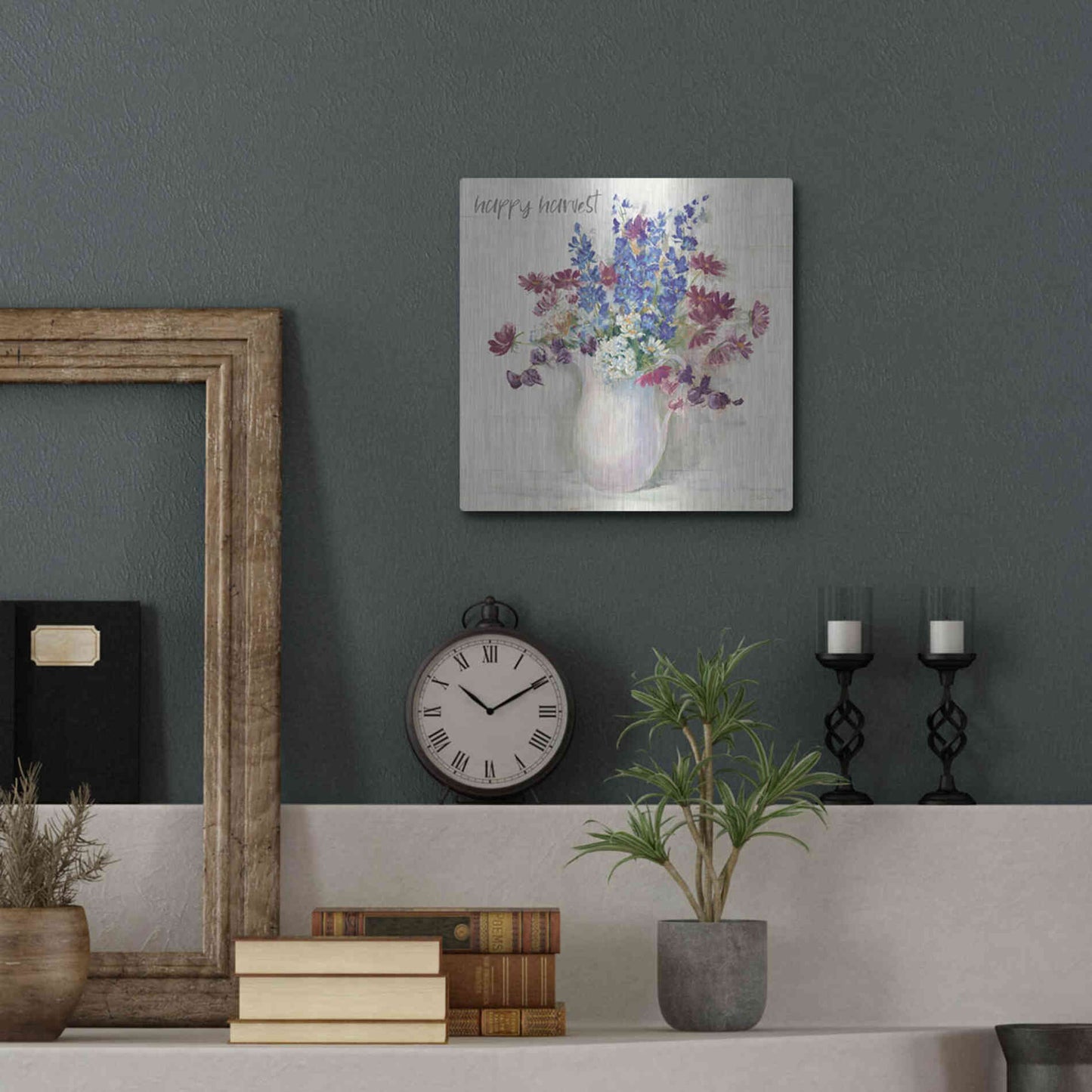 Luxe Metal Art 'Harvest Ironstone Bouquet II' by Carol Rowan, Metal Wall Art,12x12
