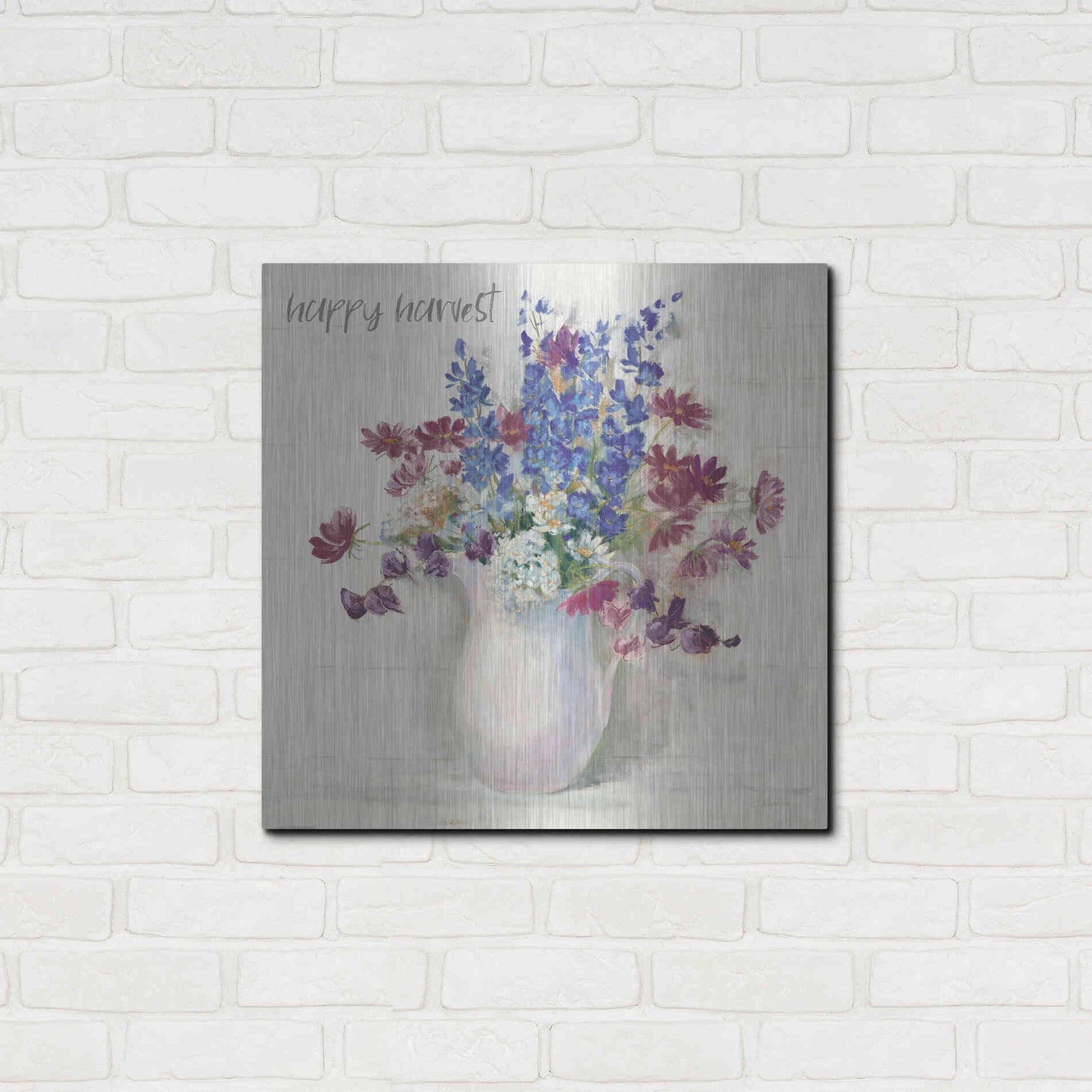 Luxe Metal Art 'Harvest Ironstone Bouquet II' by Carol Rowan, Metal Wall Art,24x24
