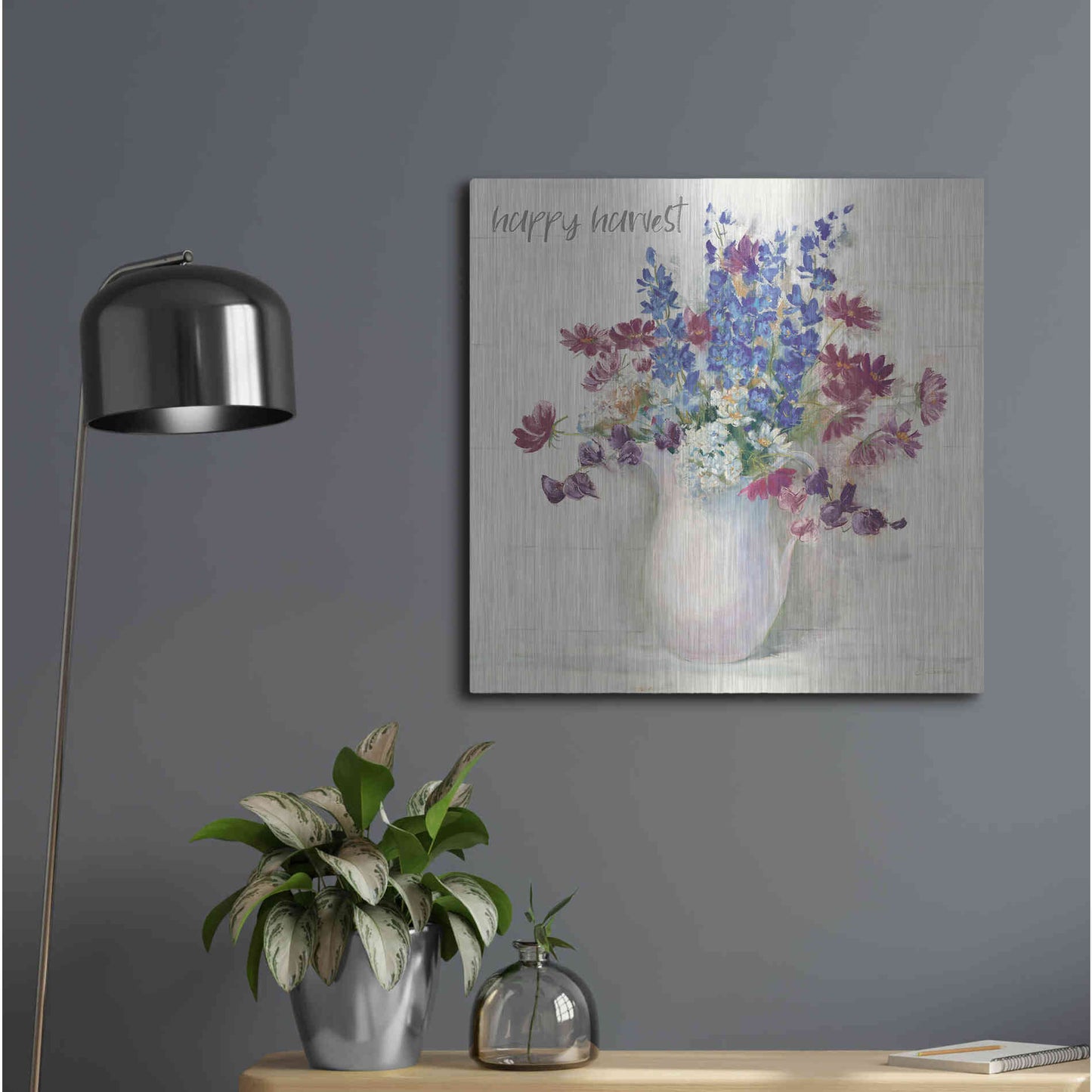 Luxe Metal Art 'Harvest Ironstone Bouquet II' by Carol Rowan, Metal Wall Art,24x24