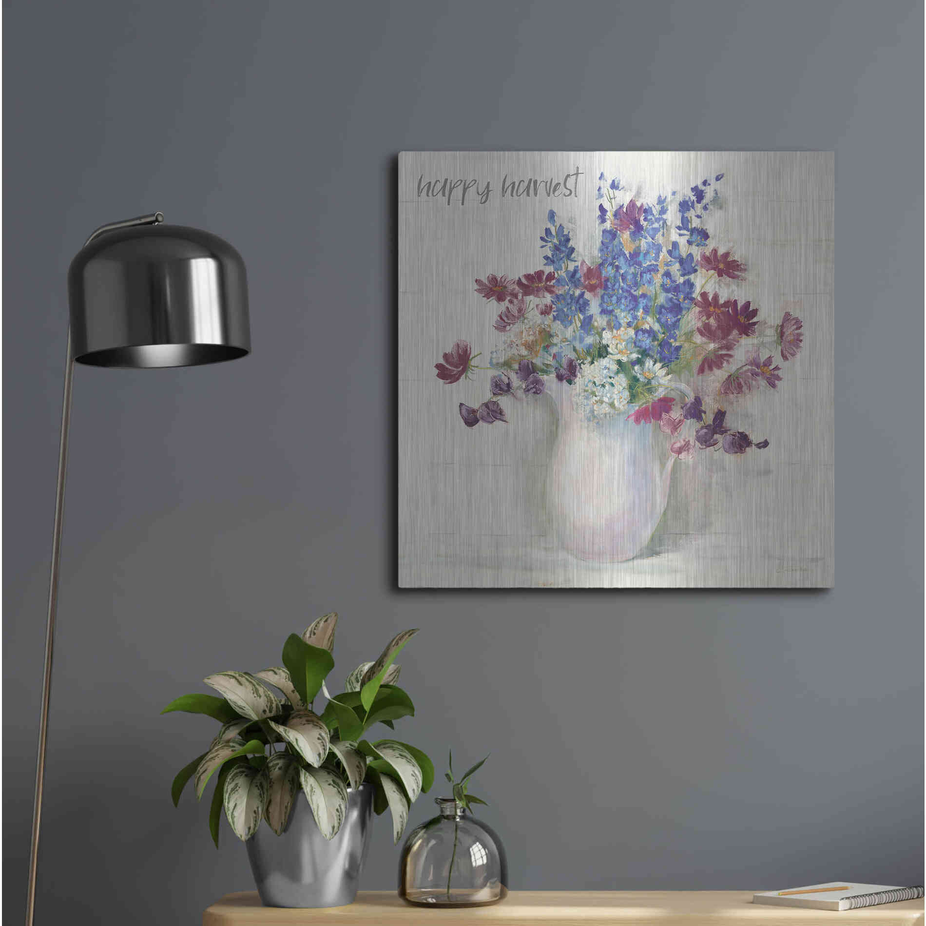 Luxe Metal Art 'Harvest Ironstone Bouquet II' by Carol Rowan, Metal Wall Art,24x24