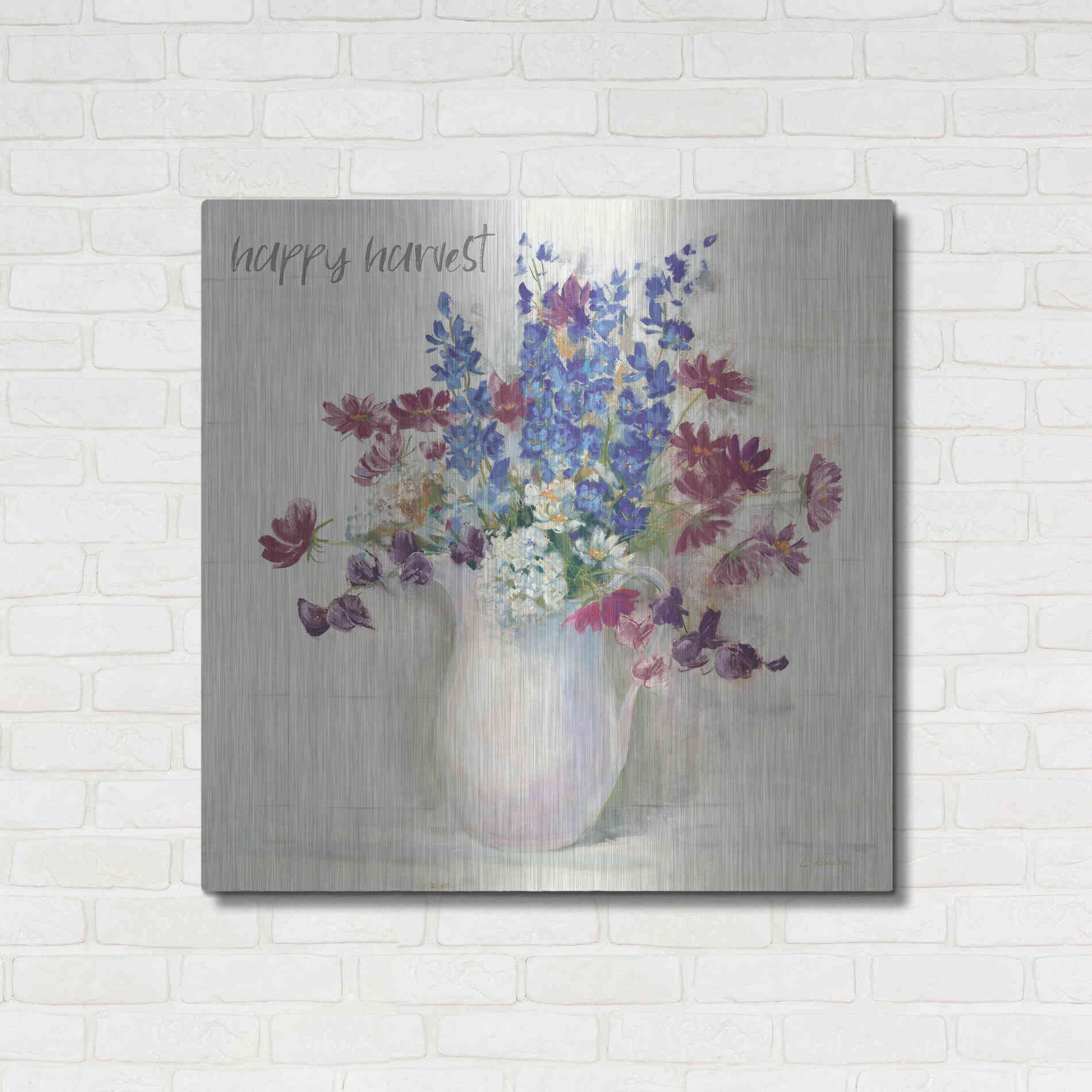 Luxe Metal Art 'Harvest Ironstone Bouquet II' by Carol Rowan, Metal Wall Art,36x36
