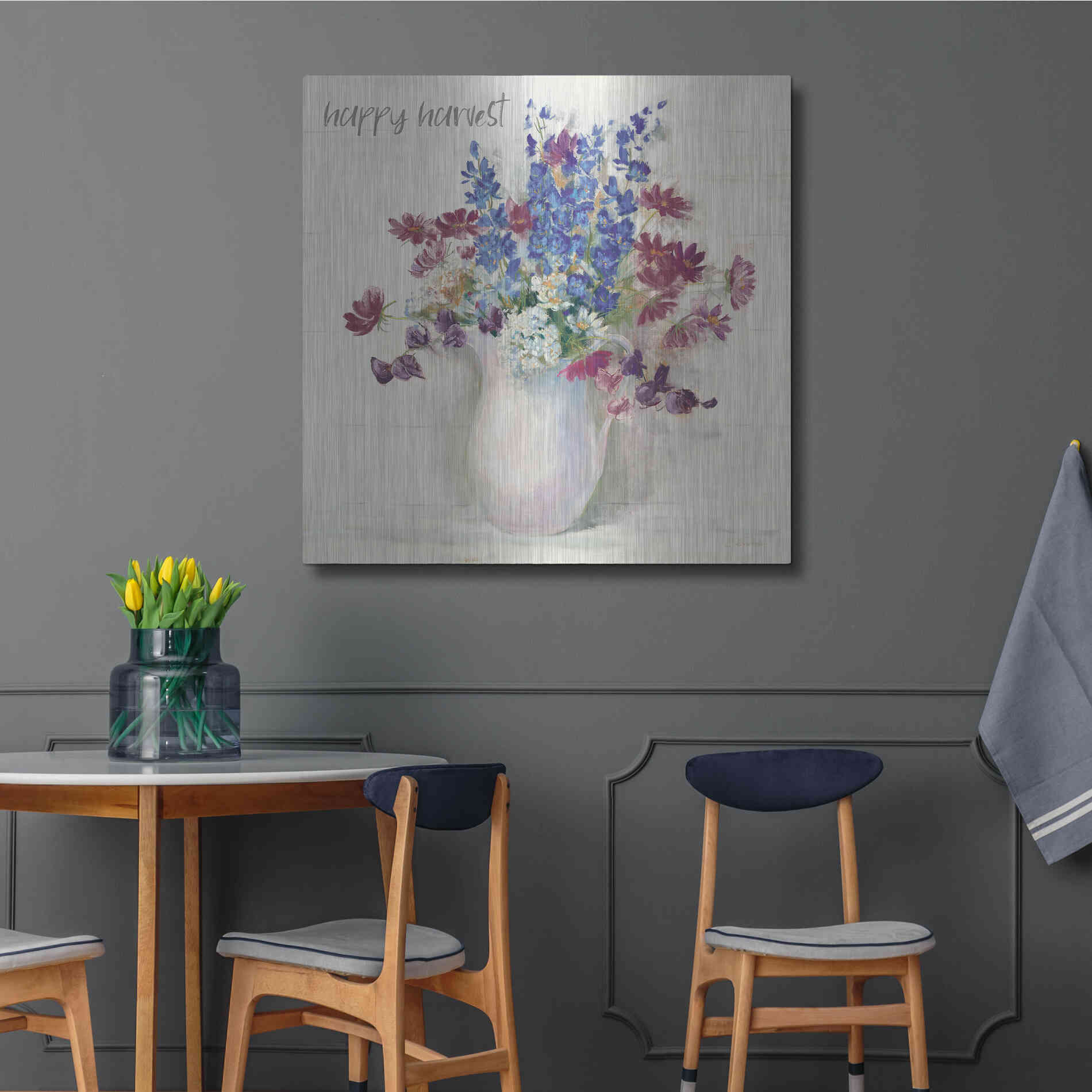 Luxe Metal Art 'Harvest Ironstone Bouquet II' by Carol Rowan, Metal Wall Art,36x36