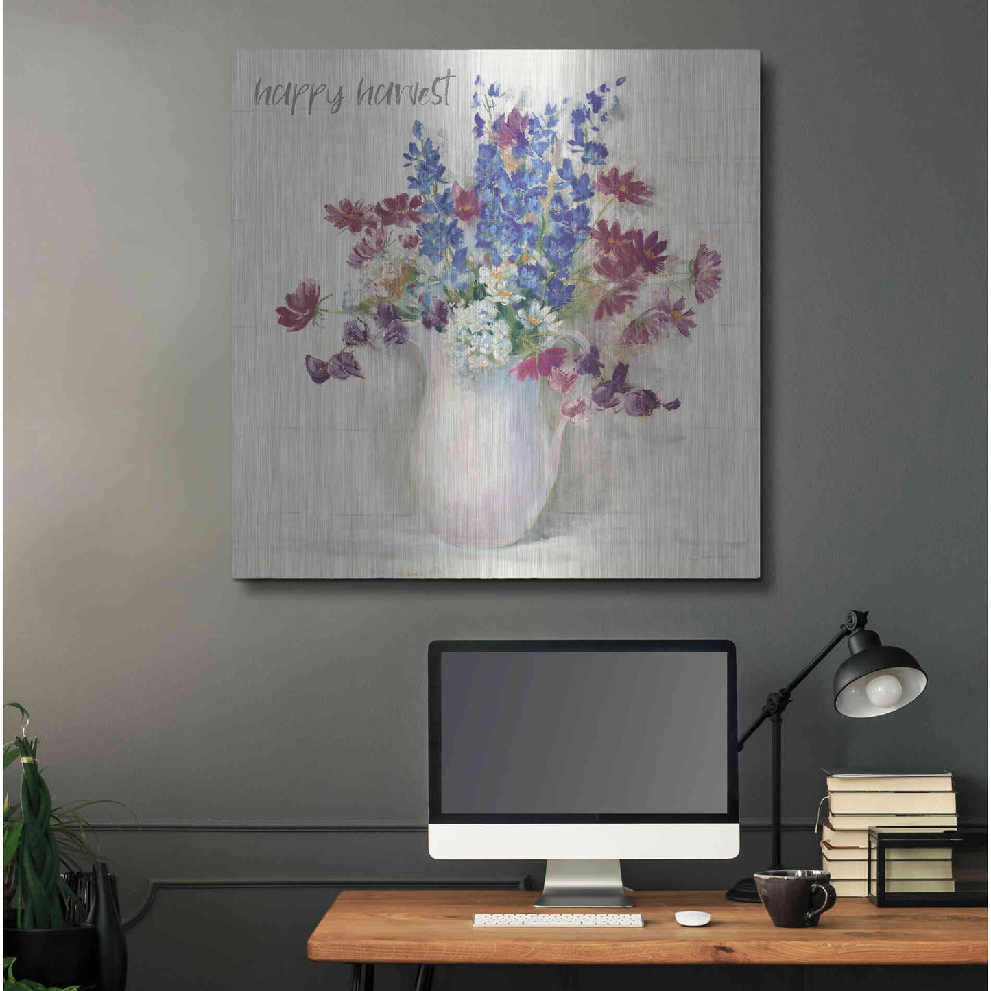 Luxe Metal Art 'Harvest Ironstone Bouquet II' by Carol Rowan, Metal Wall Art,36x36
