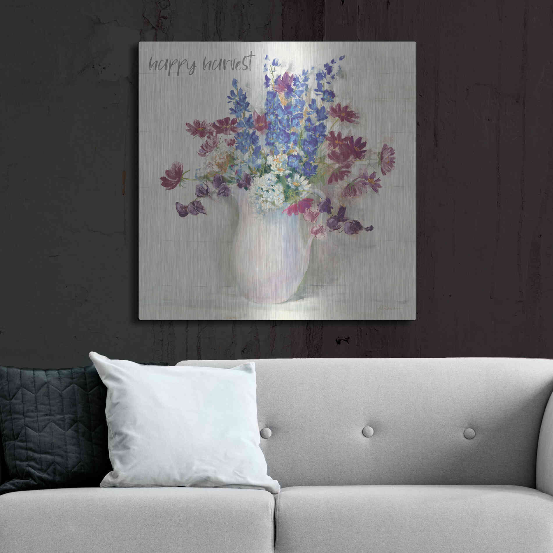 Luxe Metal Art 'Harvest Ironstone Bouquet II' by Carol Rowan, Metal Wall Art,36x36
