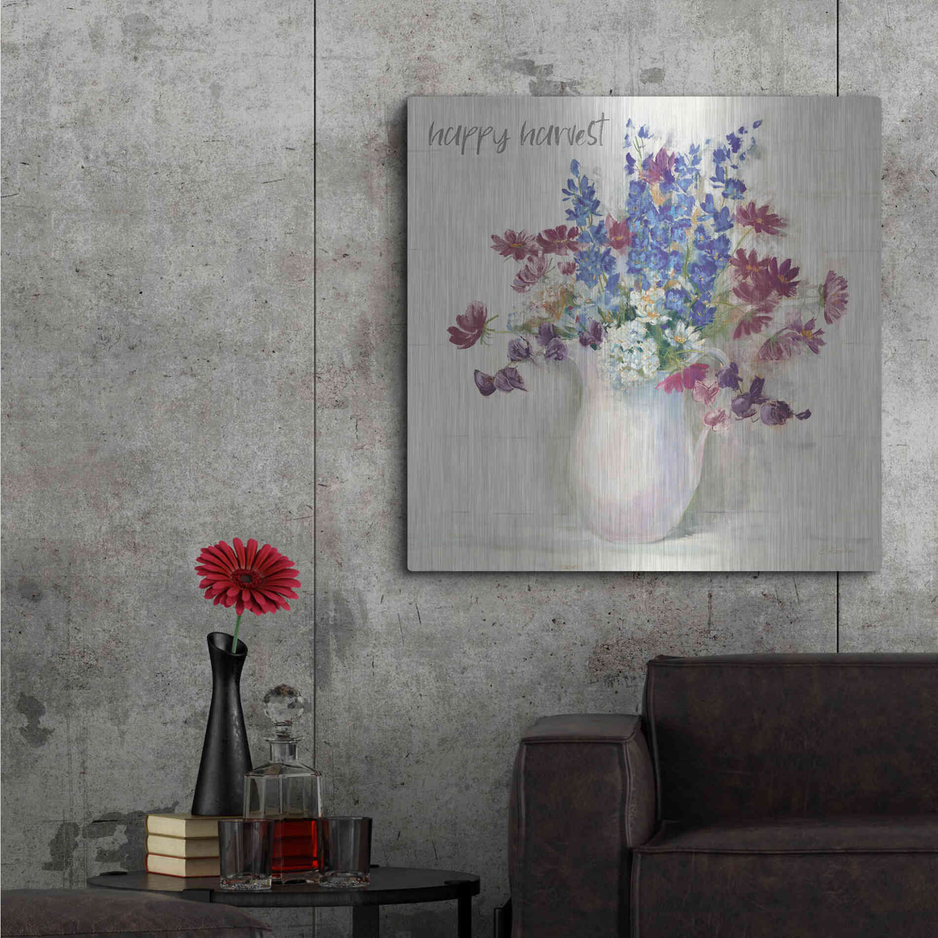 Luxe Metal Art 'Harvest Ironstone Bouquet II' by Carol Rowan, Metal Wall Art,36x36