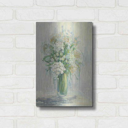 Luxe Metal Art 'Radiant Lace Neutral' by Carol Rowan, Metal Wall Art,12x16