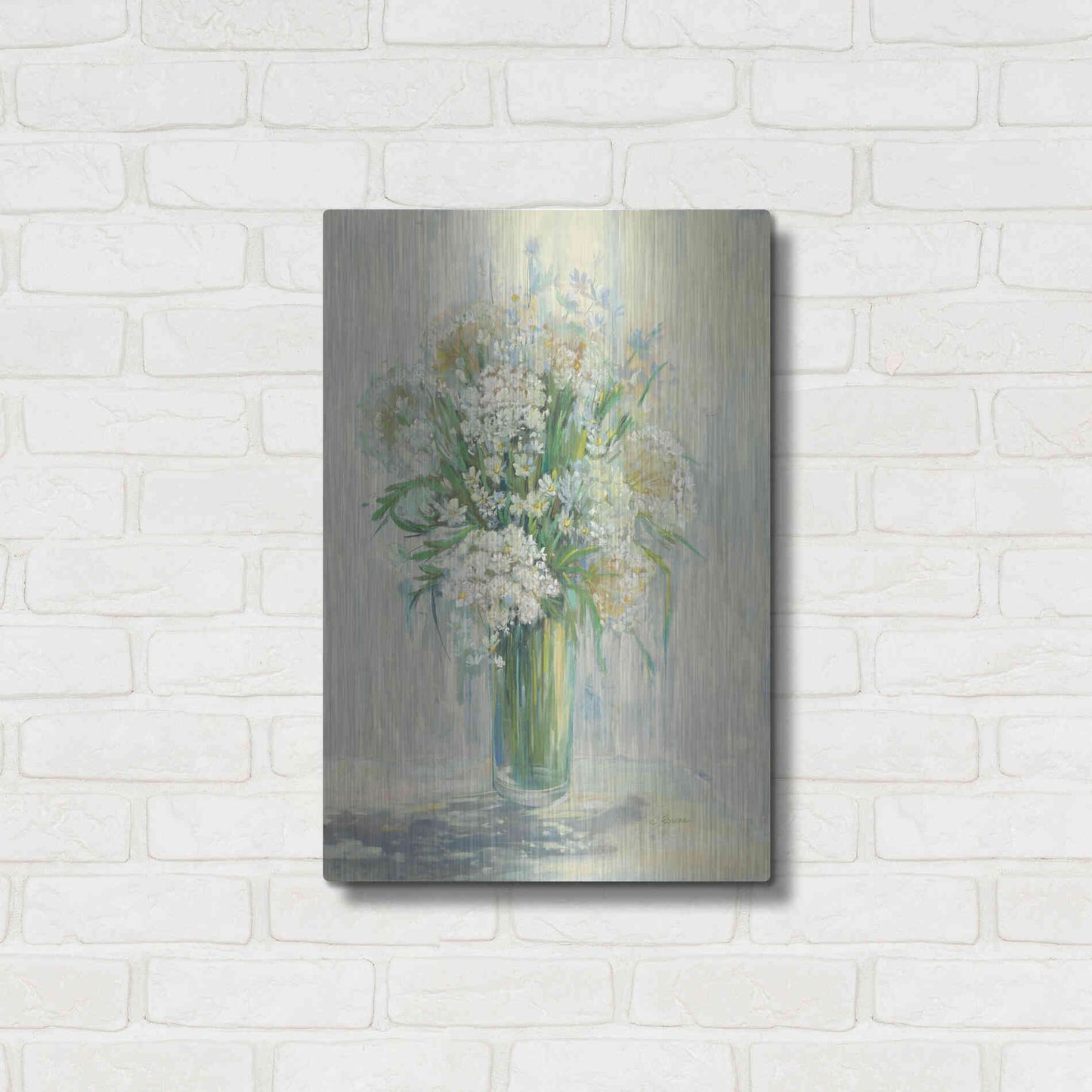 Luxe Metal Art 'Radiant Lace Neutral' by Carol Rowan, Metal Wall Art,16x24