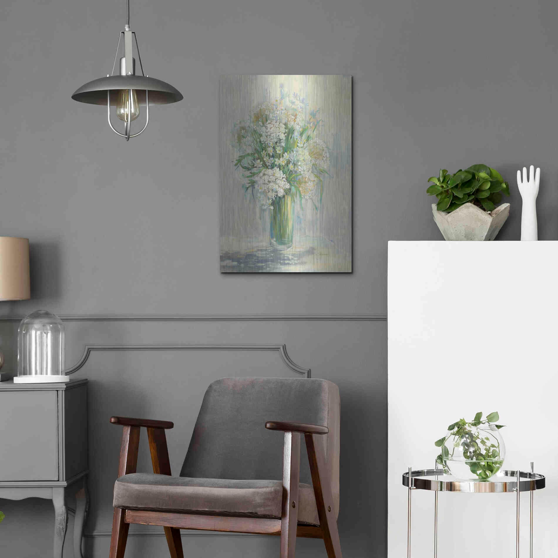 Luxe Metal Art 'Radiant Lace Neutral' by Carol Rowan, Metal Wall Art,16x24