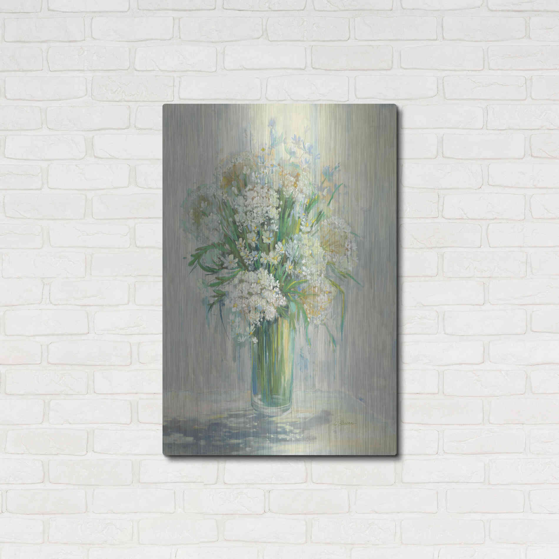 Luxe Metal Art 'Radiant Lace Neutral' by Carol Rowan, Metal Wall Art,24x36