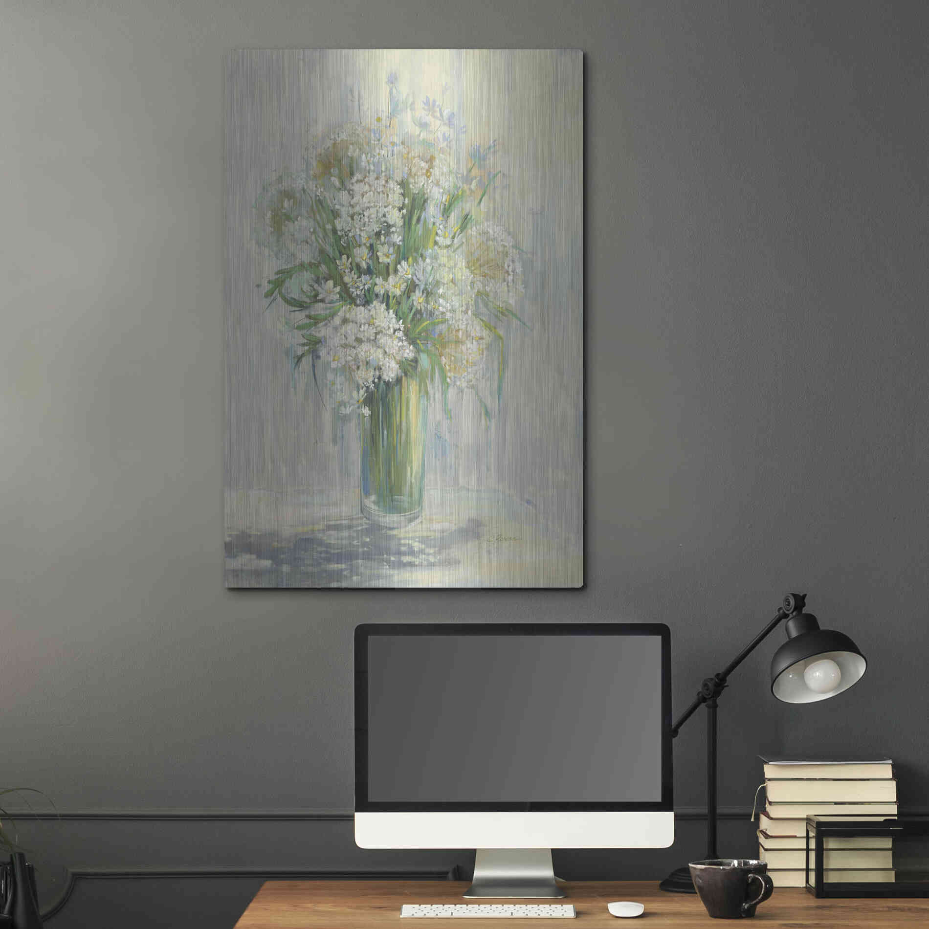 Luxe Metal Art 'Radiant Lace Neutral' by Carol Rowan, Metal Wall Art,24x36