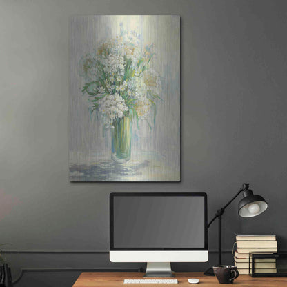 Luxe Metal Art 'Radiant Lace Neutral' by Carol Rowan, Metal Wall Art,24x36