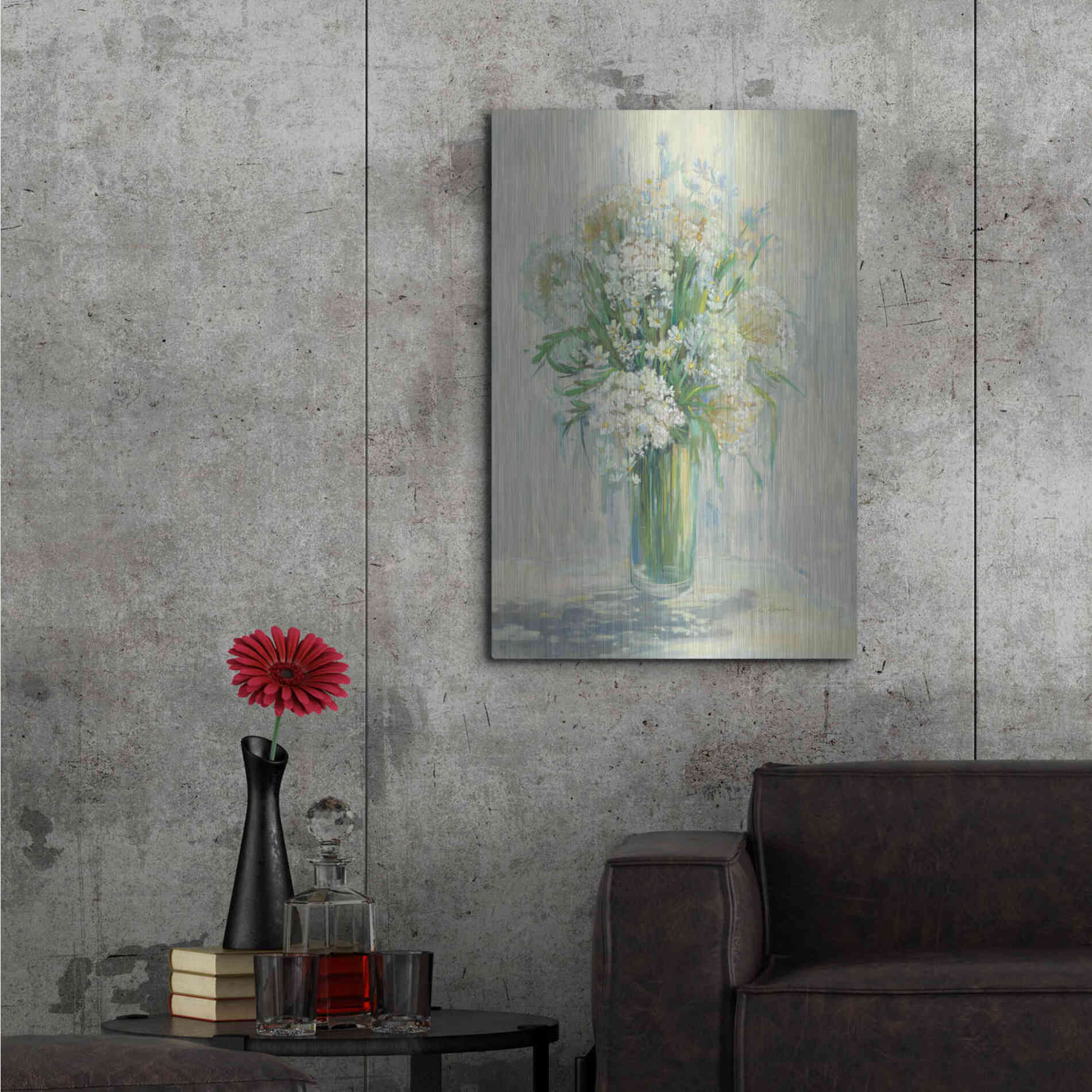 Luxe Metal Art 'Radiant Lace Neutral' by Carol Rowan, Metal Wall Art,24x36