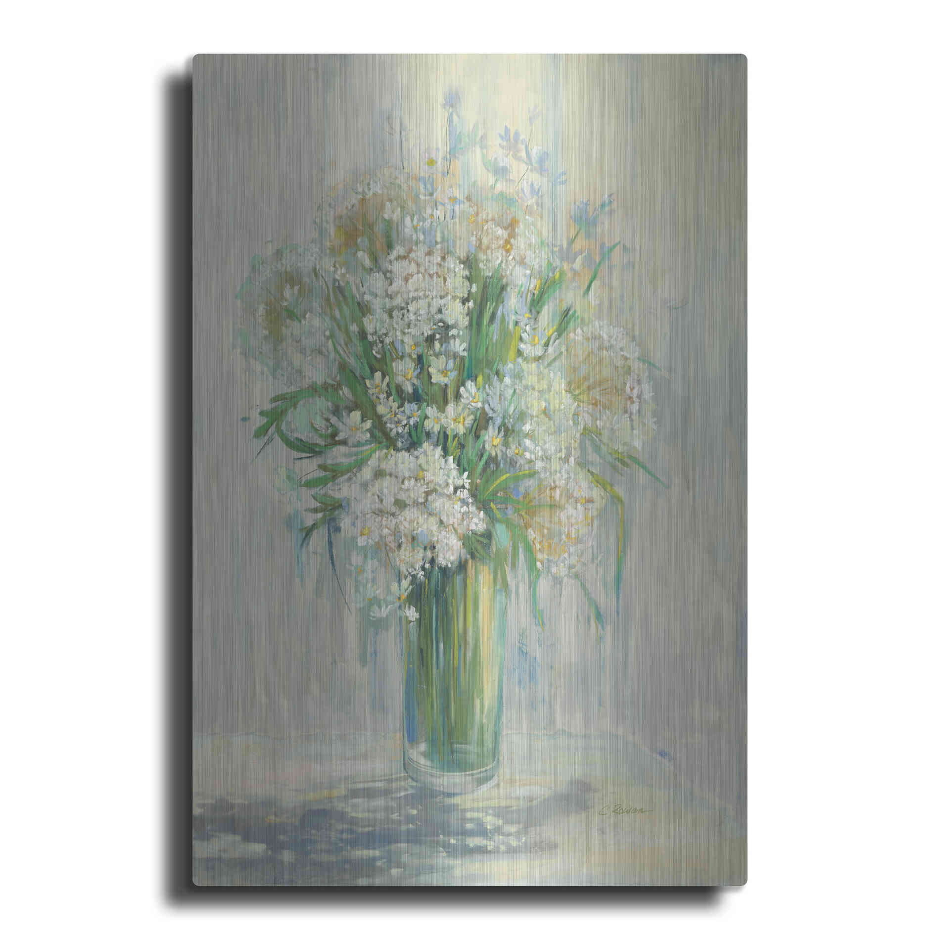 Luxe Metal Art 'Radiant Lace Neutral' by Carol Rowan, Metal Wall Art