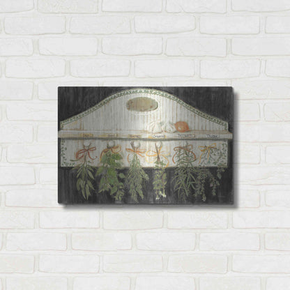 Luxe Metal Art 'Herbs On Pegs Black' by Carol Rowan, Metal Wall Art,24x16