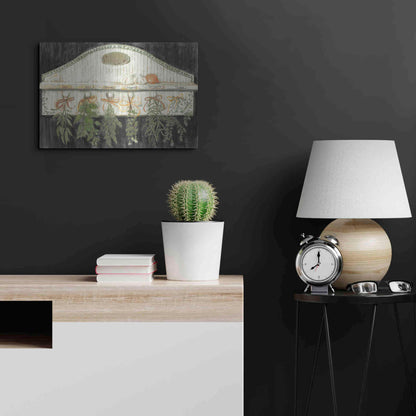 Luxe Metal Art 'Herbs On Pegs Black' by Carol Rowan, Metal Wall Art,24x16