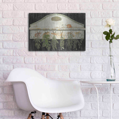 Luxe Metal Art 'Herbs On Pegs Black' by Carol Rowan, Metal Wall Art,24x16