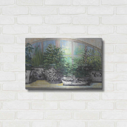 Luxe Metal Art 'Windowsill Herbs Bw Vases Crop' by Carol Rowan, Metal Wall Art,24x16