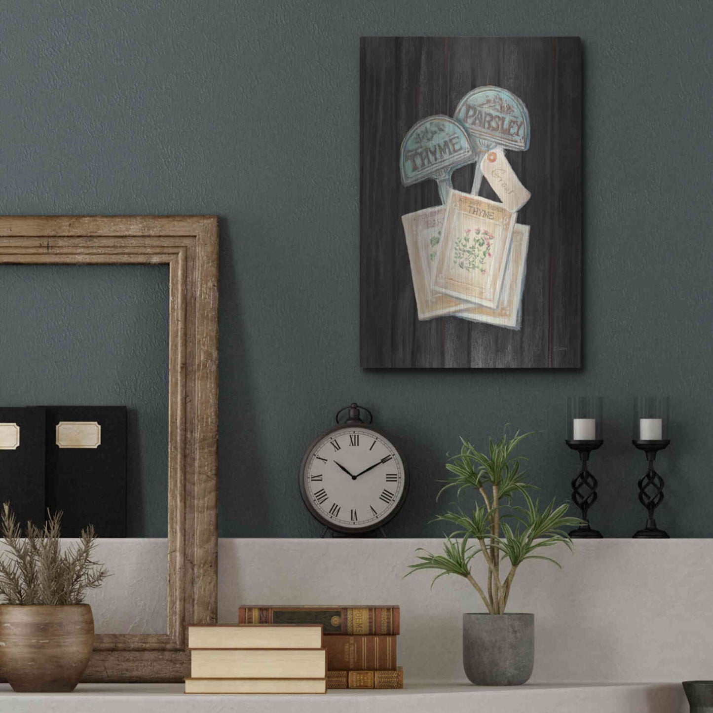 Luxe Metal Art 'Seed Packs Black Wood' by Carol Rowan, Metal Wall Art,12x16