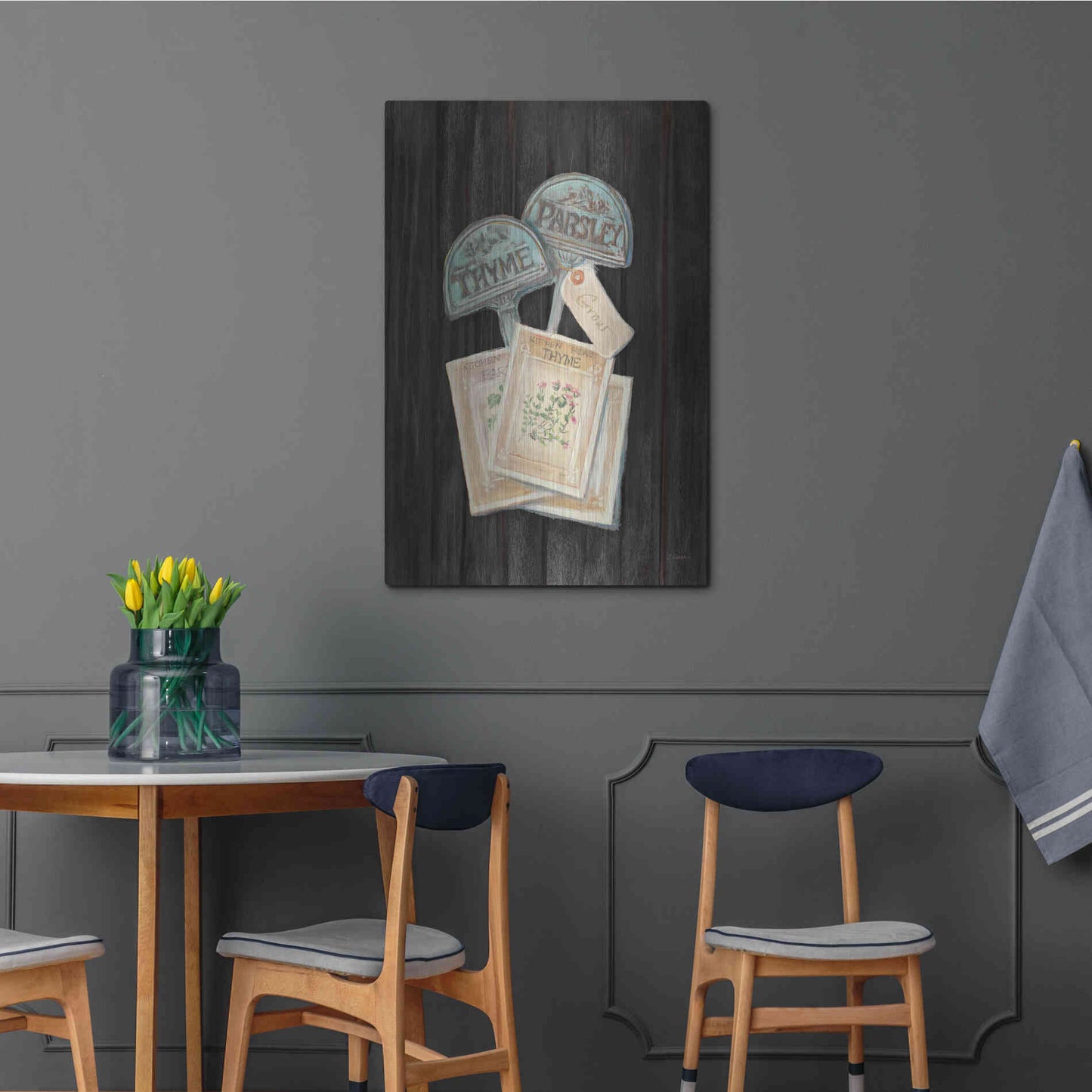 Luxe Metal Art 'Seed Packs Black Wood' by Carol Rowan, Metal Wall Art,24x36