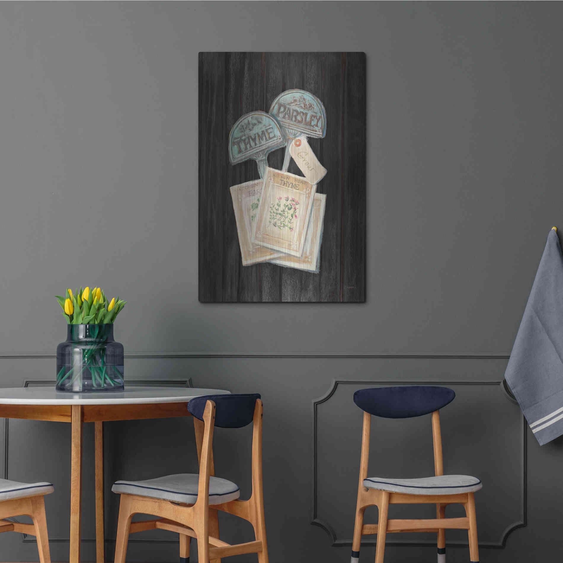 Luxe Metal Art 'Seed Packs Black Wood' by Carol Rowan, Metal Wall Art,24x36